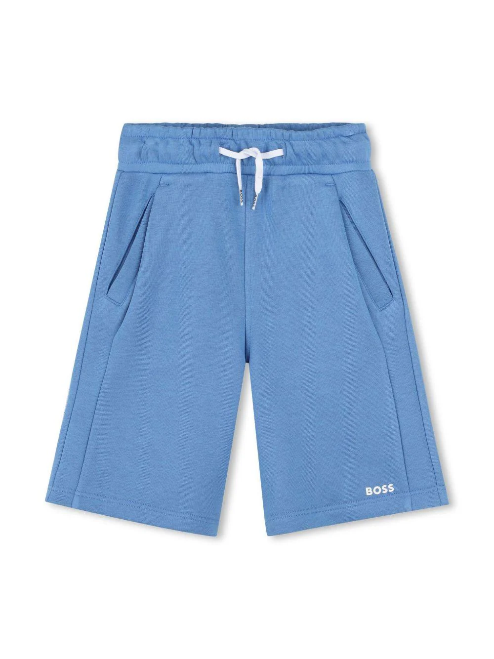 Shorts sportivi con stampa per bambino BOSS Kidswear blu con trama effetto lana