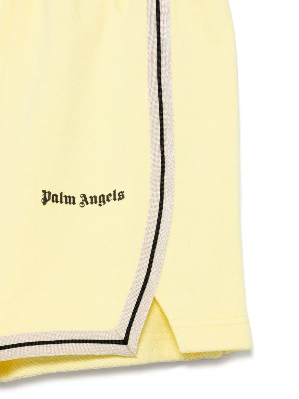 Shorts sportivi con stampa per bambino Palm Angels Kids giallo con spacchetti laterali - Image 2