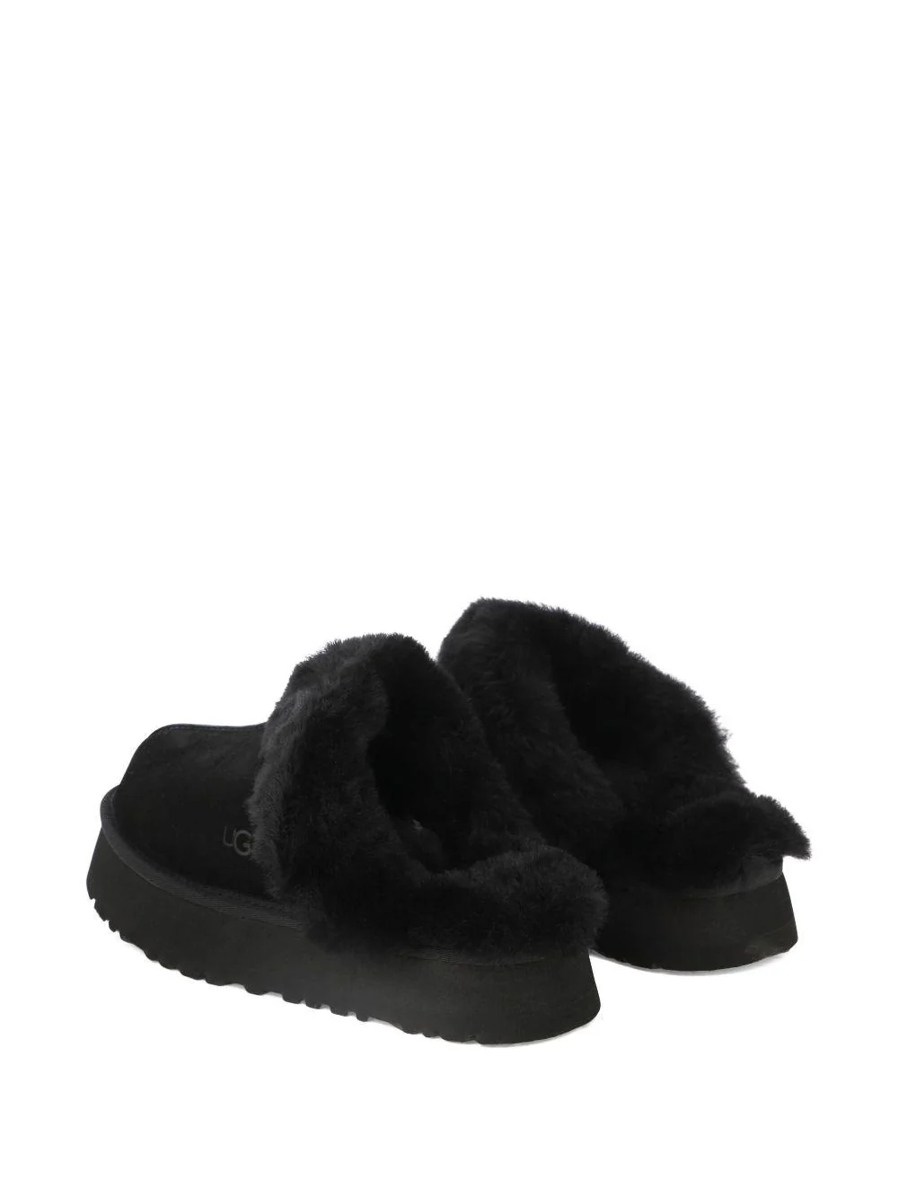 Slippers per bambina UGG Kids Disquette nero con finitura in pelliccia sintetica - Image 5