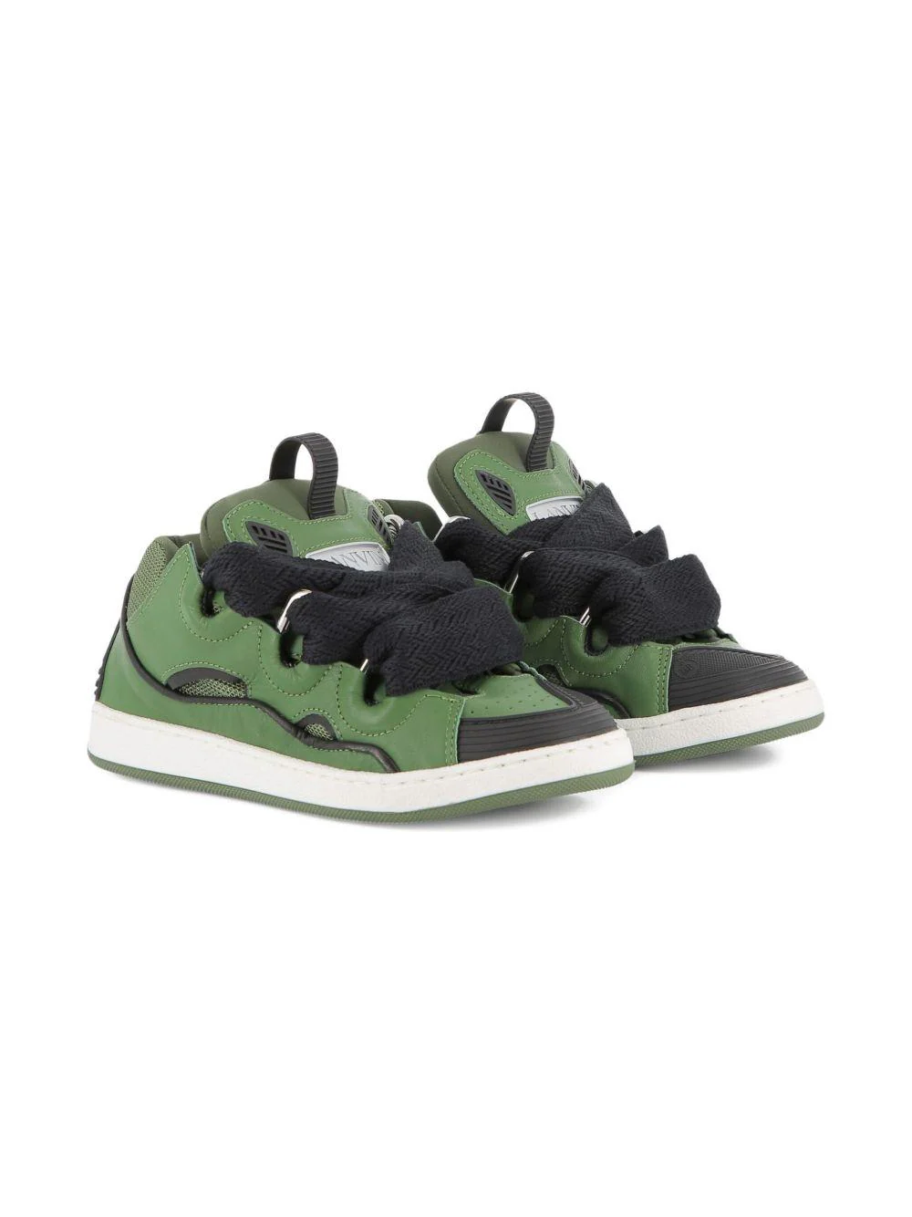 Sneakers Curb per bambino Lanvin Enfant verdi con linguetta imbottita