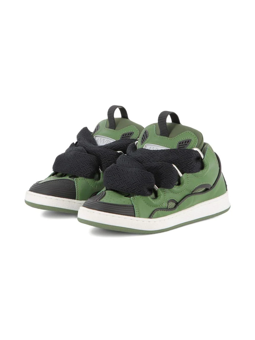 Sneakers Curb per bambino Lanvin Enfant verdi con linguetta imbottita - Image 2