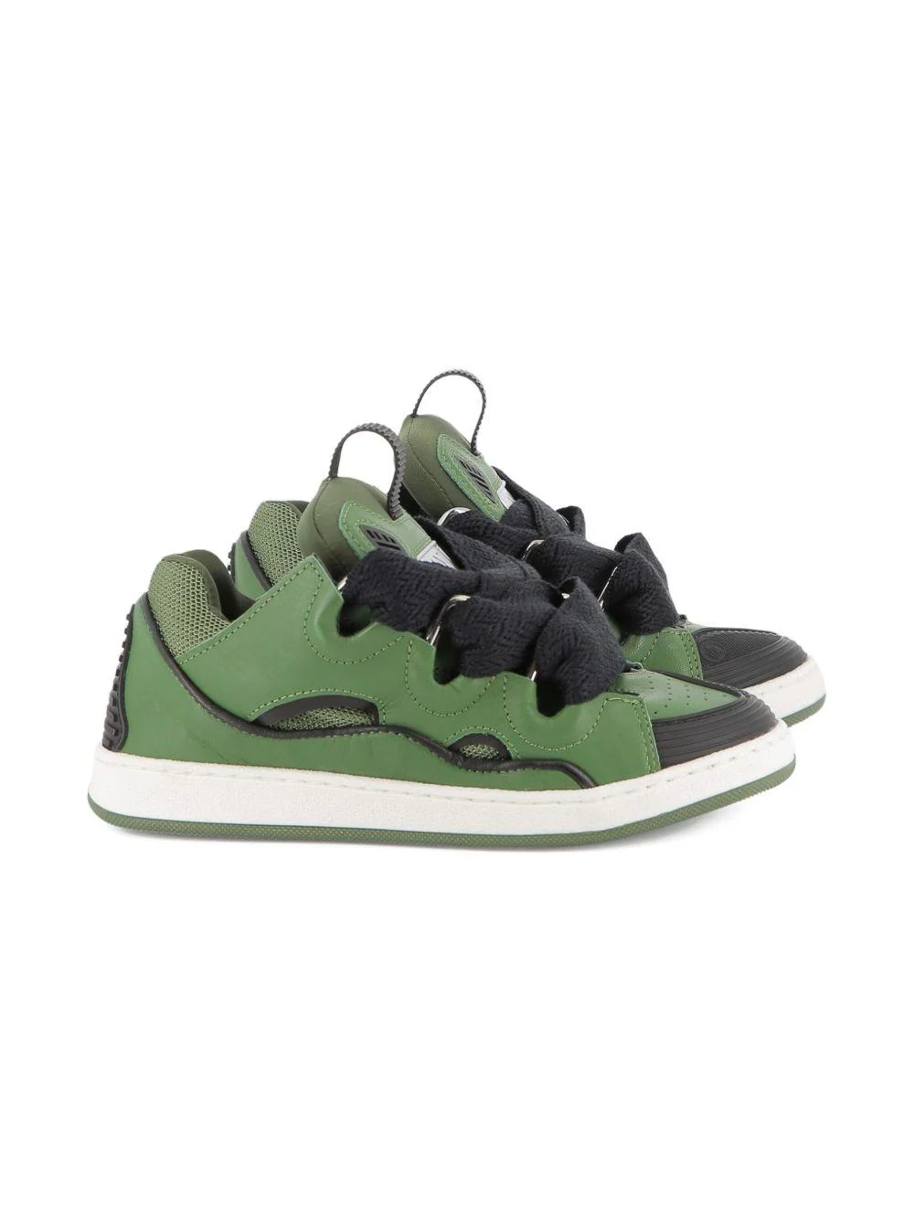 Sneakers Curb per bambino Lanvin Enfant verdi con linguetta imbottita - Image 4
