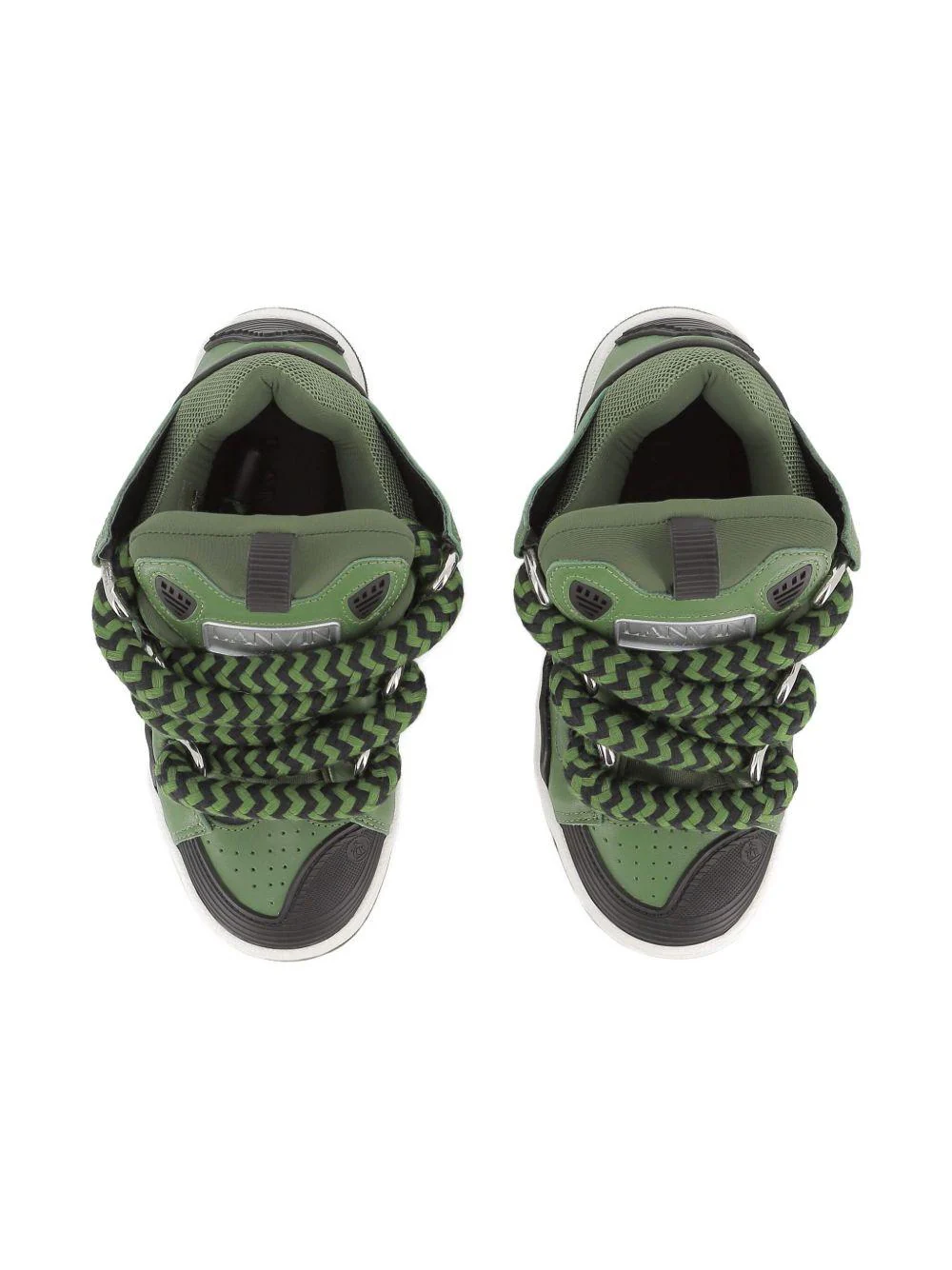 Sneakers Curb per bambino Lanvin Enfant verdi con linguetta imbottita - Image 5