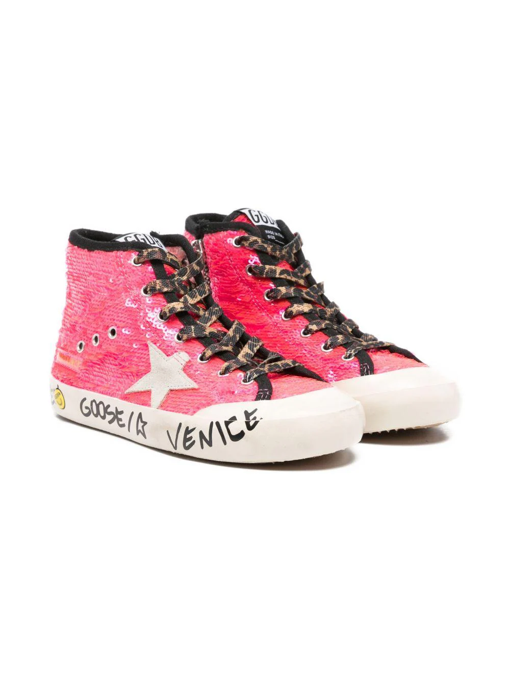 Sneakers Francy Penstar per bambina Golden Goose Kids rosa con decorazione con paillettes