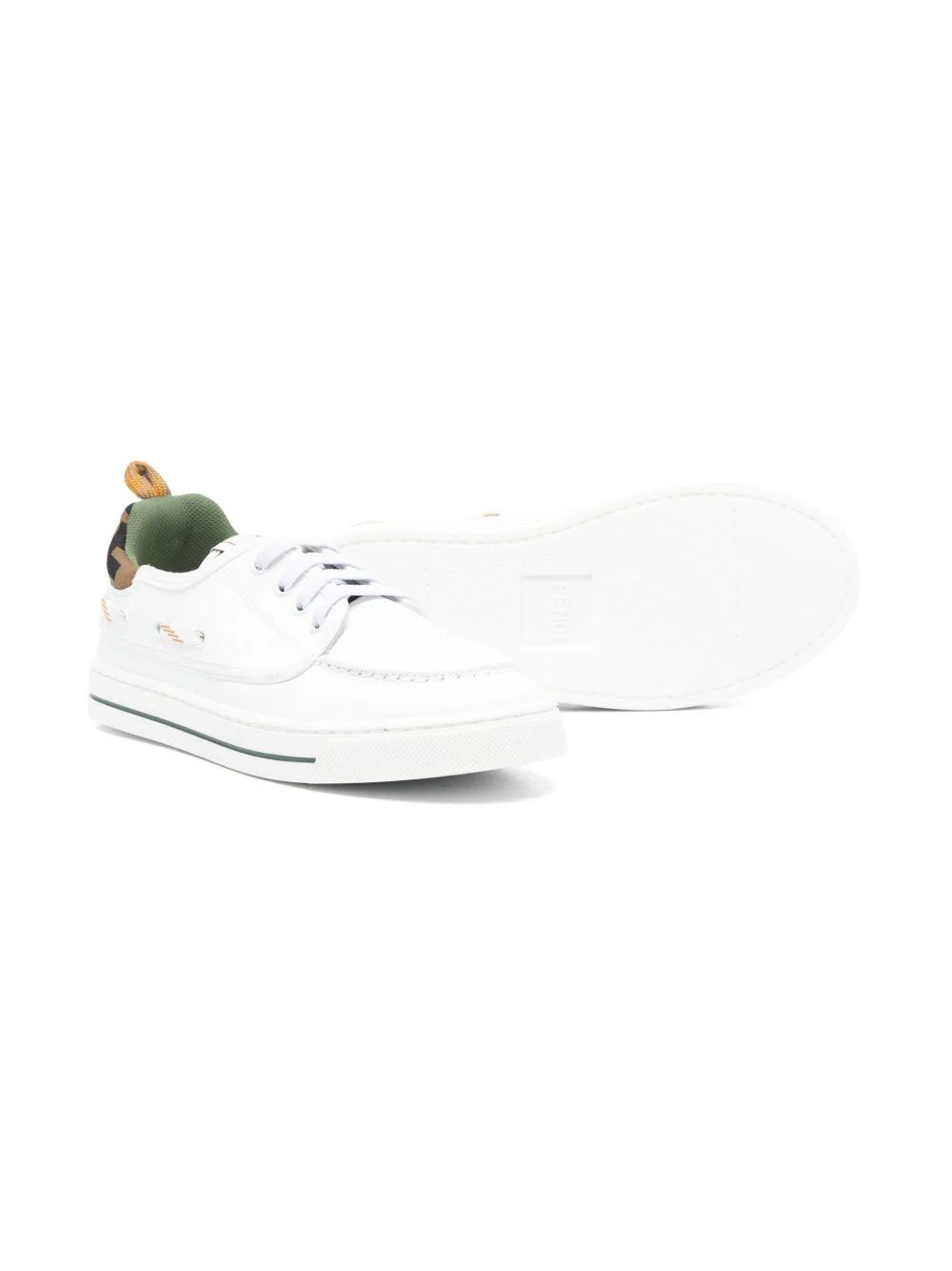 Sneakers in pelle per bambino Fendi Kids bianco con chiusura con lacci - Image 3