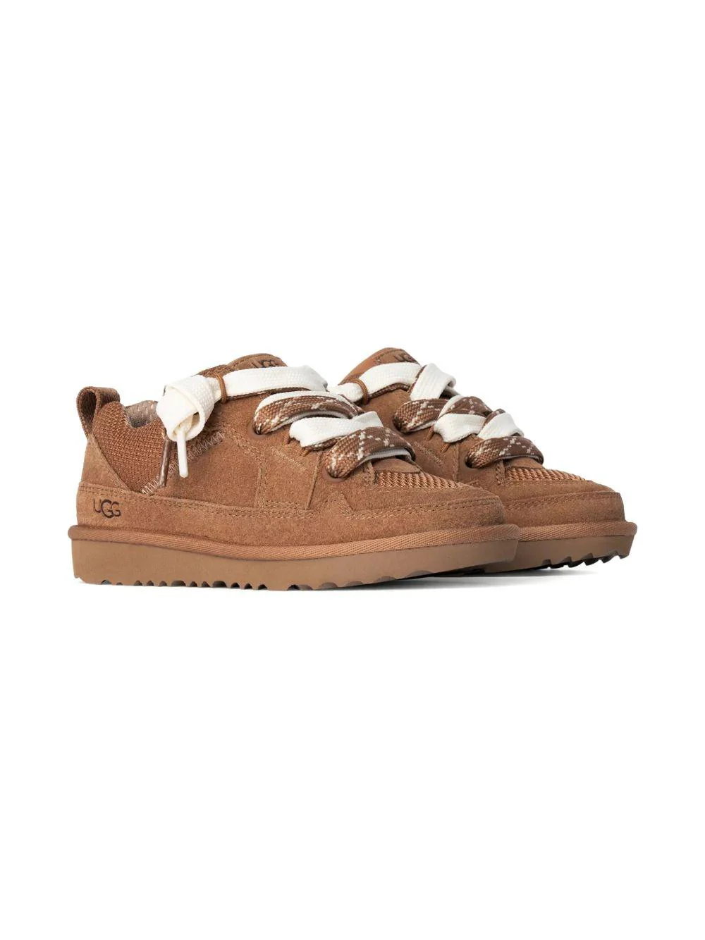 Sneakers Lo Lowmel UGG Kids marroni con applicazione sulla linguetta con logo