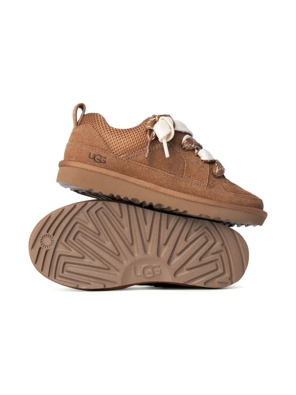 Sneakers Lo Lowmel UGG Kids marroni con applicazione sulla linguetta con logo - Image 4