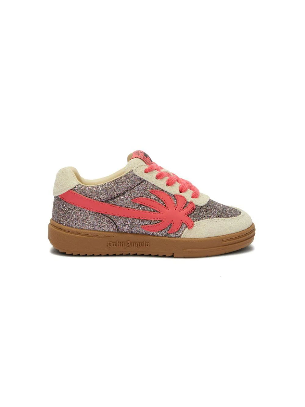 Sneakers Palm Beach University per bambina Palm Angels Kids argento con suola in gomma - Image 5