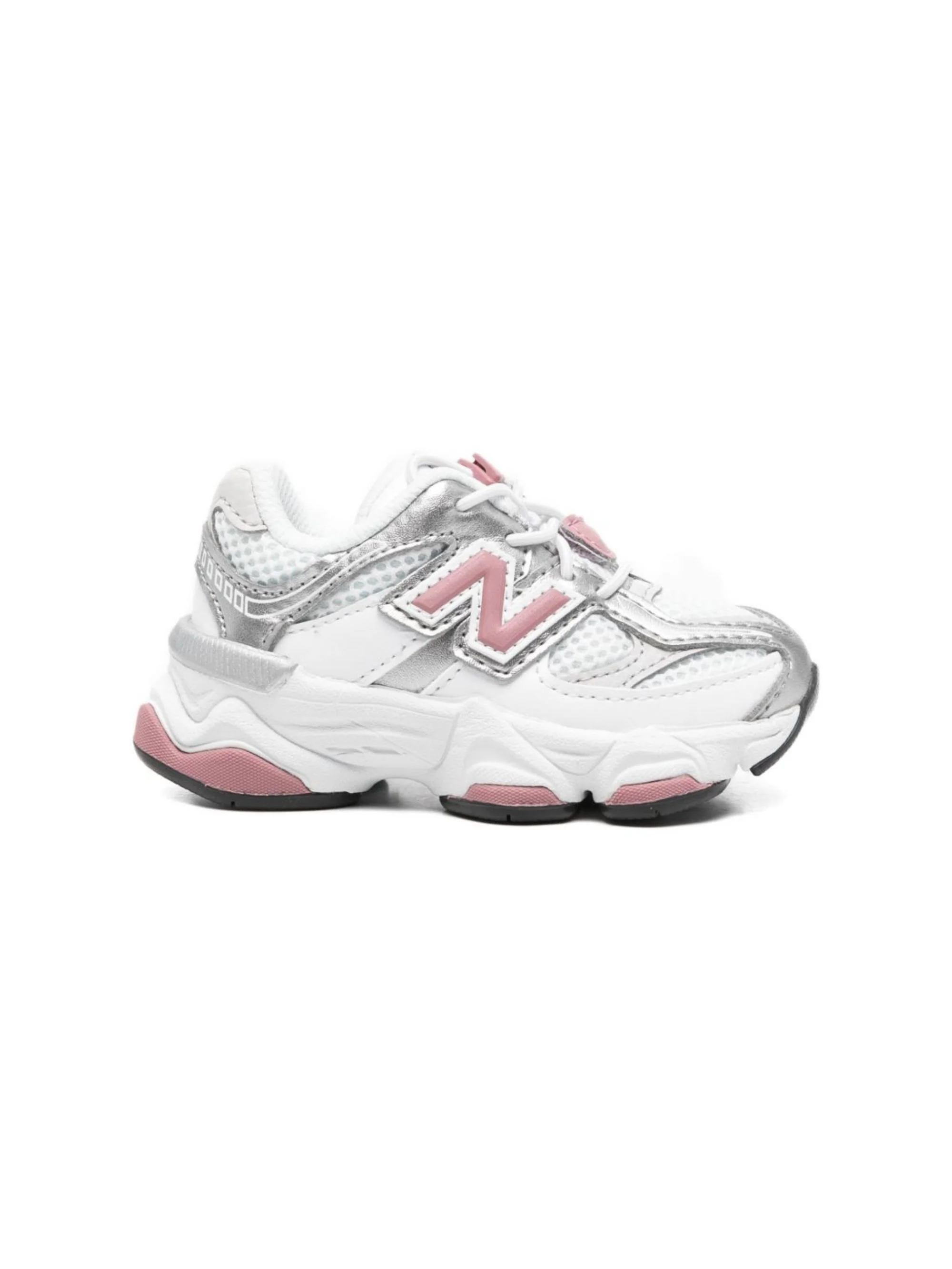 Sneakers per bambina 9060 New Balance Kids bianche con dettagli argento - Image 5