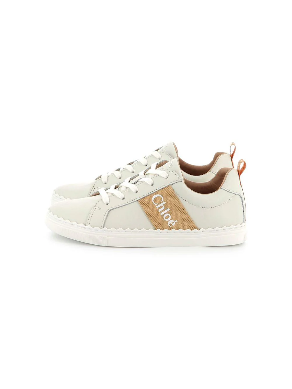 Sneakers per bambina Chloé Kids bianco con stampa laterale - Image 4