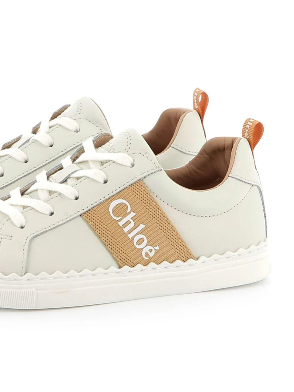 Sneakers per bambina Chloé Kids bianco con stampa laterale - Image 7