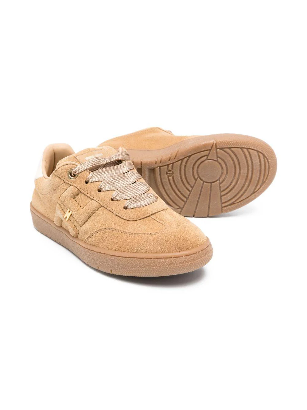 Sneakers per bambina Elisabetta Franchi La Mia Bambina beige con dettaglio logo