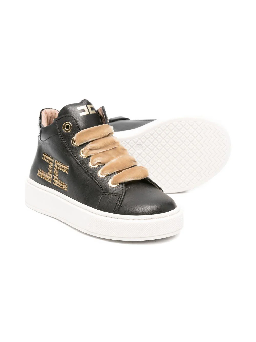 Sneakers per bambina Elisabetta Franchi La Mia Bambina nere con chiusura con cerniera - Image 2