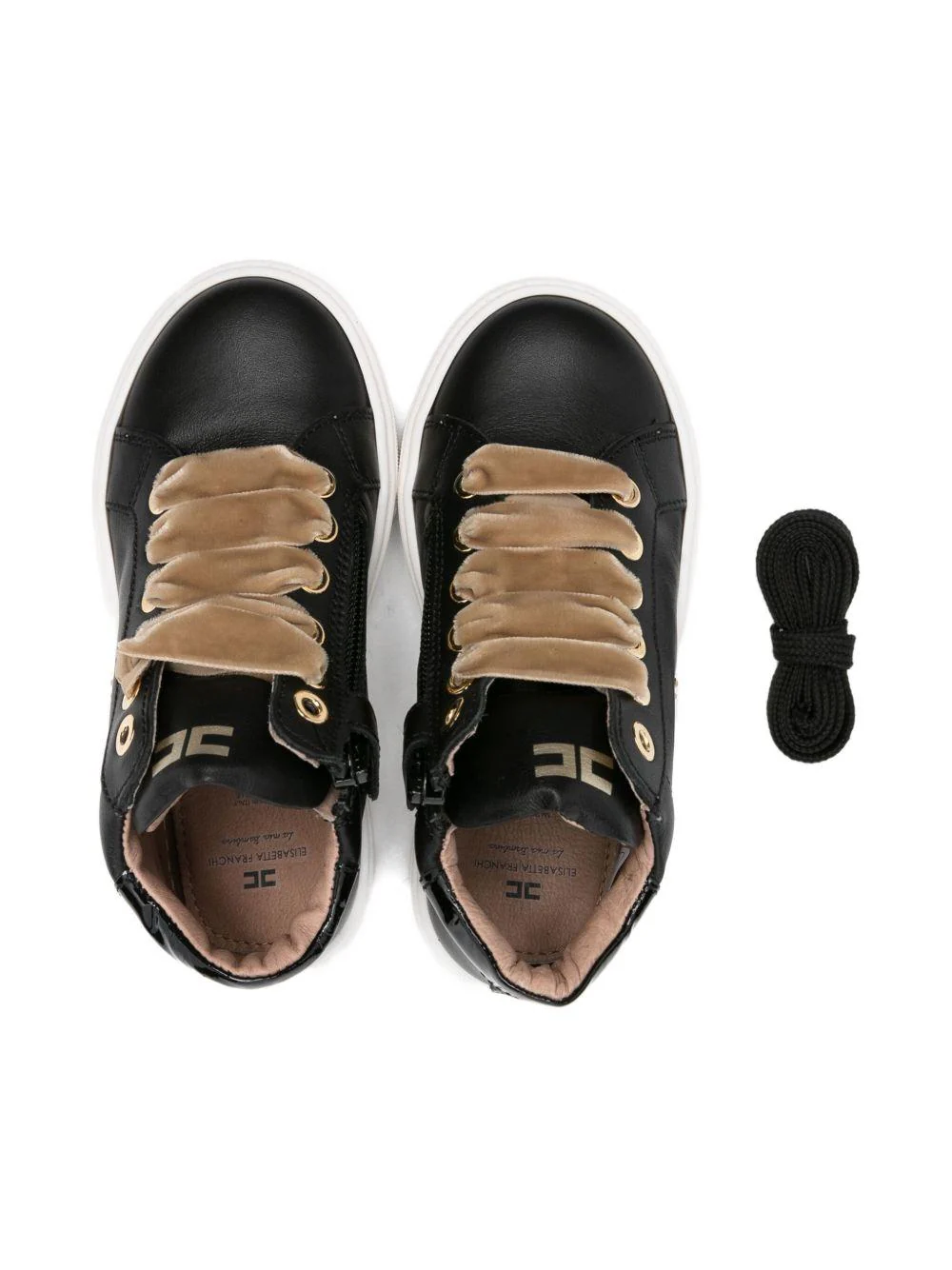 Sneakers per bambina Elisabetta Franchi La Mia Bambina nere con chiusura con cerniera - Image 3