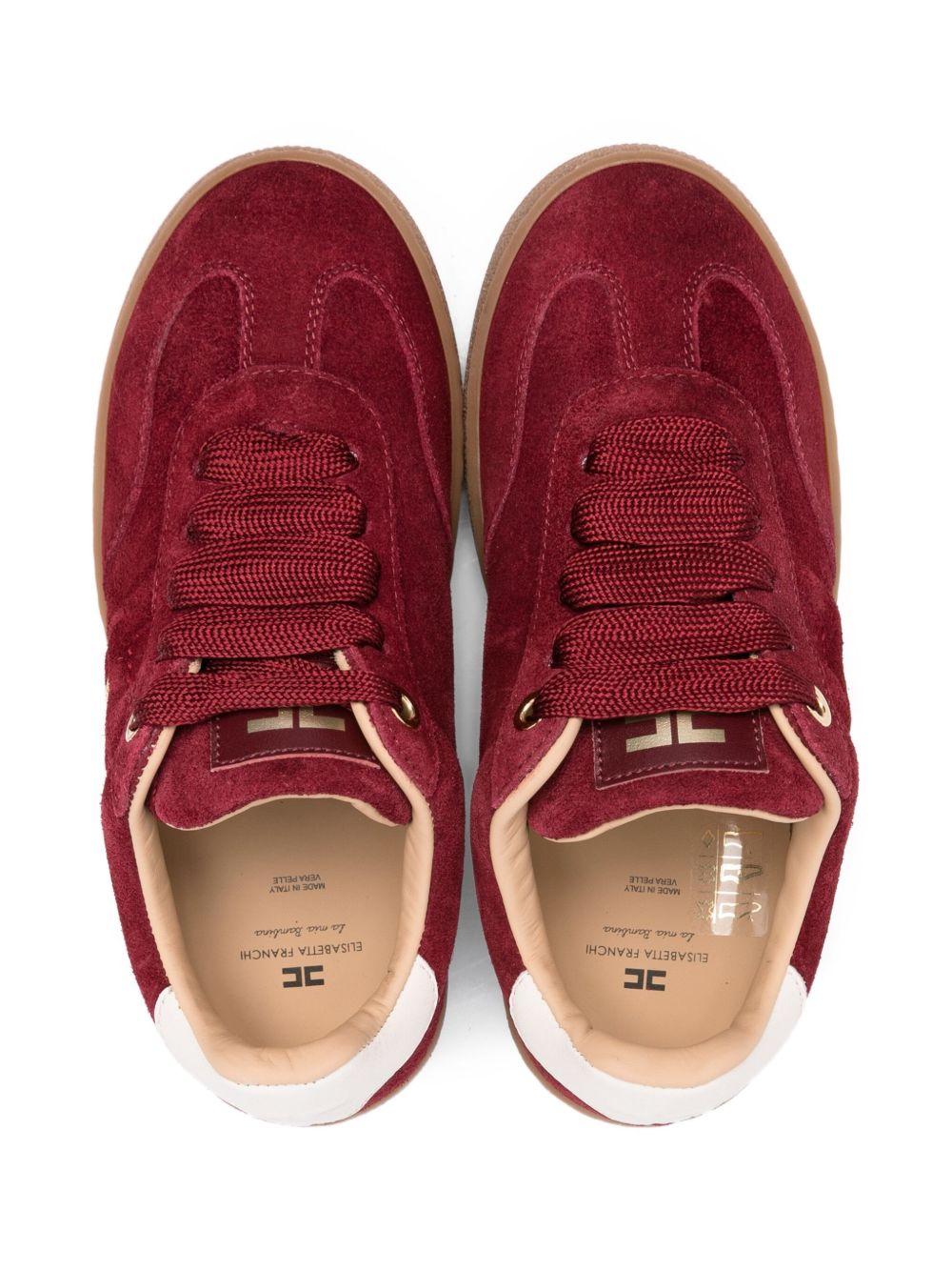 Sneakers per bambina Elisabetta Franchi La Mia Bambina rosse con dettaglio logo - Image 2