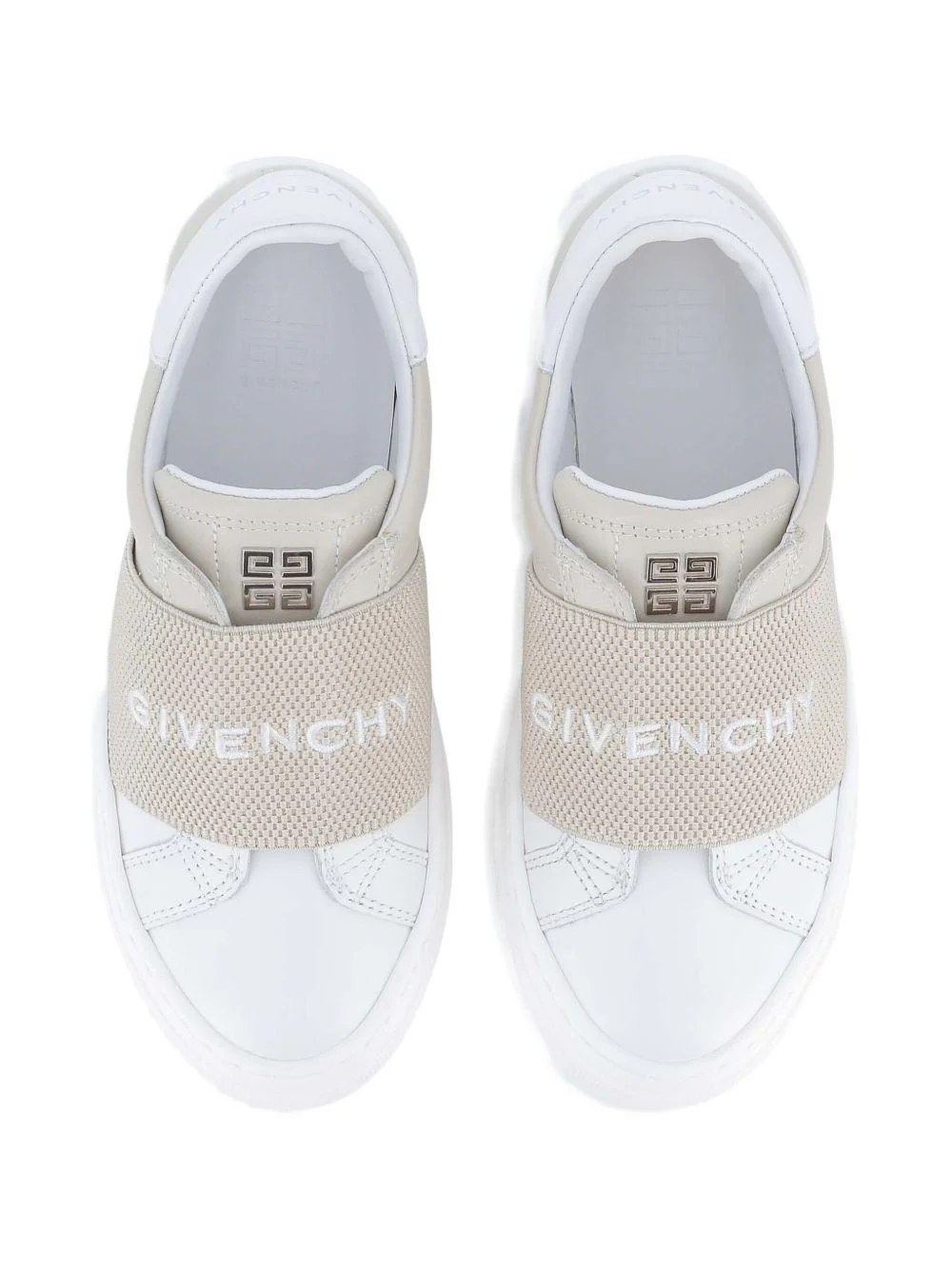 Sneakers per bambina Givenchy Kids beige con scritta con logo - Image 2
