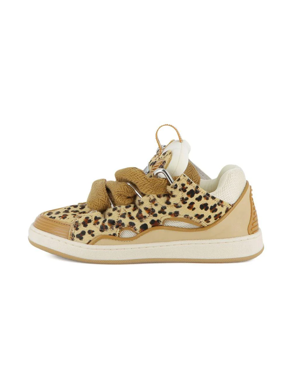 Sneakers per bambina Lanvin Enfant beige con stampa leopardata - Image 4