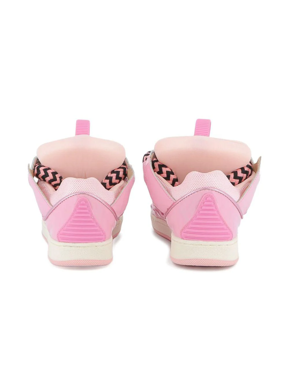 Sneakers per bambina Lanvin Enfant rosa con lacci oversize a zigzag - Image 3