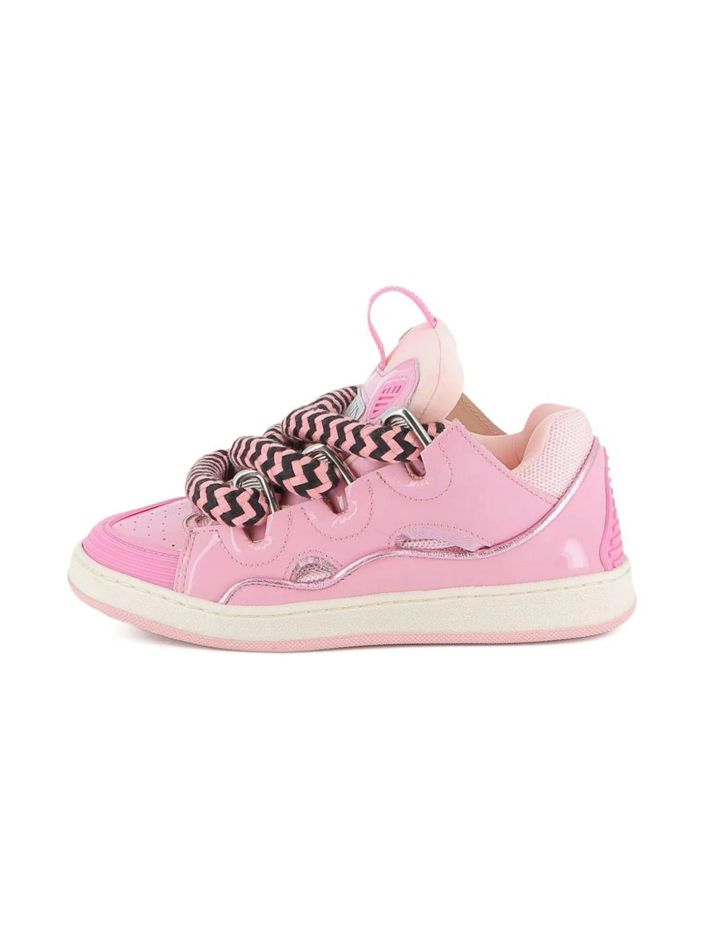 Sneakers per bambina Lanvin Enfant rosa con lacci oversize a zigzag - Image 5
