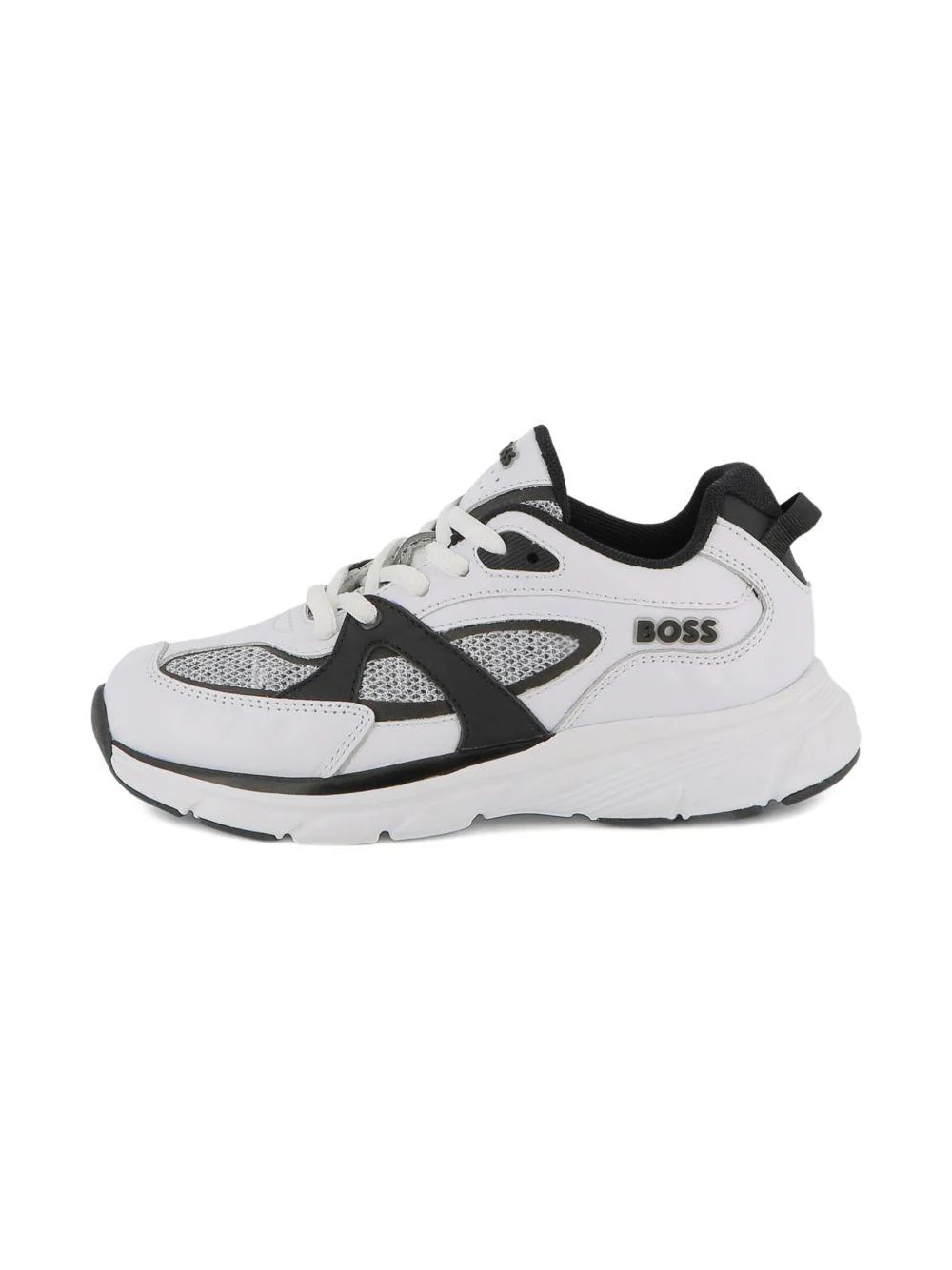 Sneakers per bambino Boss Kids bianche con inserti in rete - Image 6