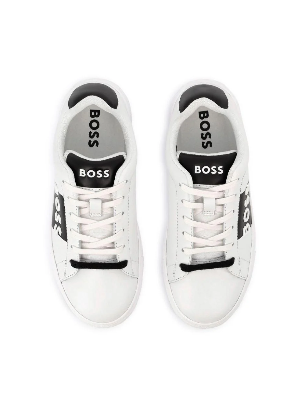 Sneakers per bambino Boss Kidswear bianco con logo goffrato con design color-block - Image 4