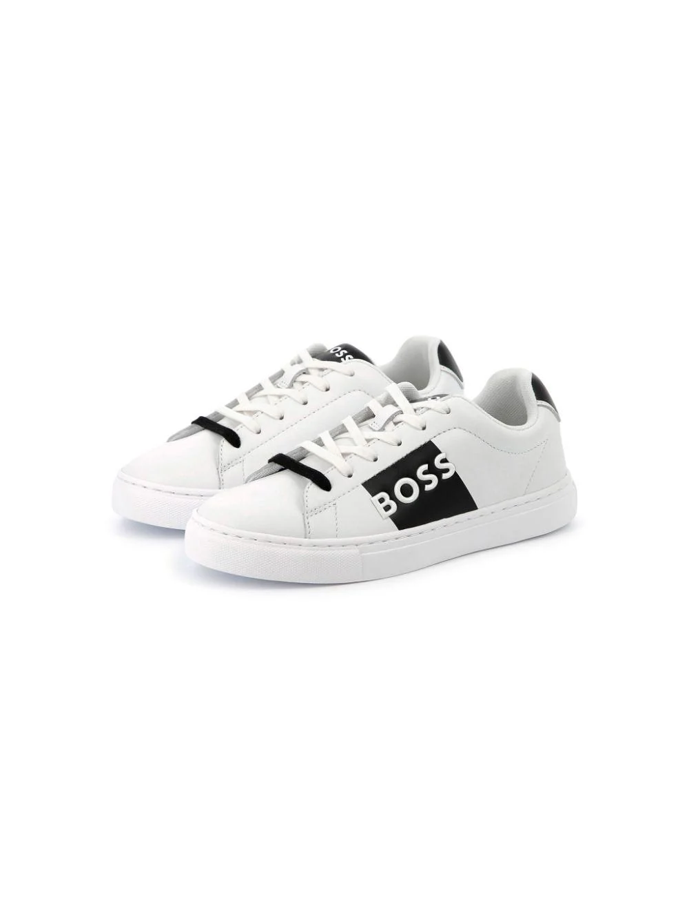 Sneakers per bambino Boss Kidswear bianco con logo goffrato con design color-block - Image 6