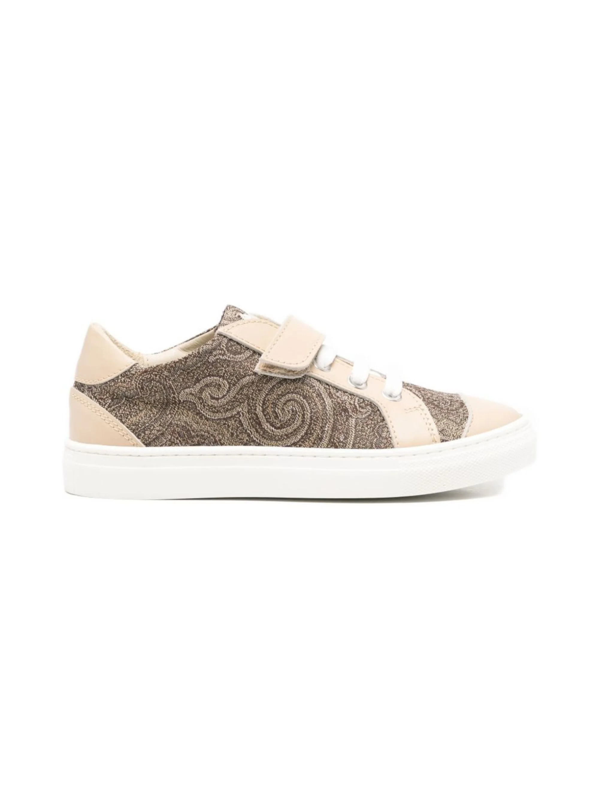 Sneakers per bambino Etro Kids marrone e beige con stampa paisley - Image 5