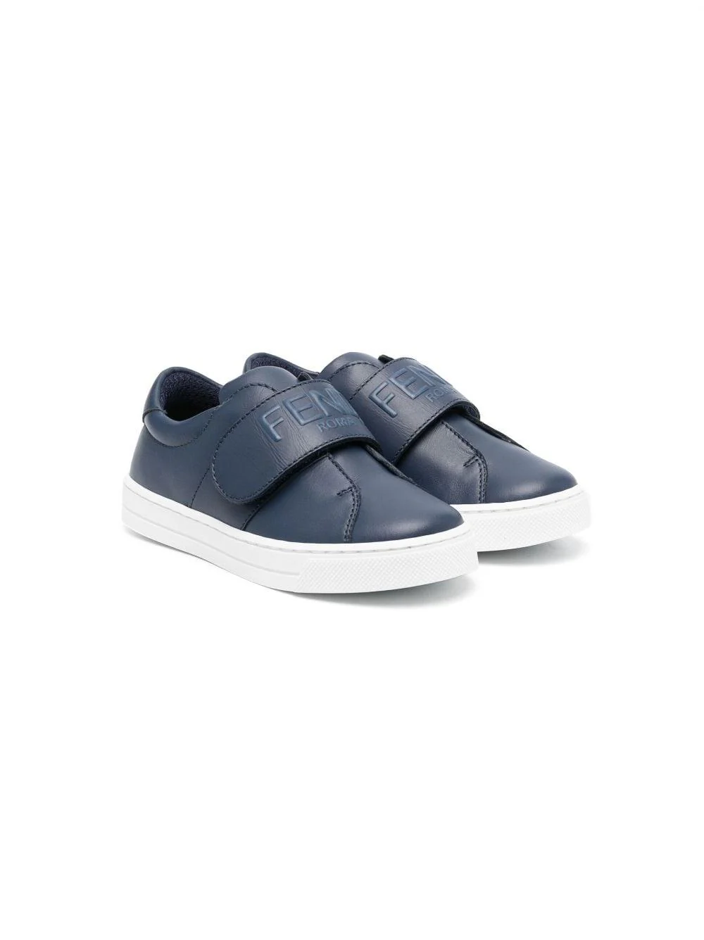 Sneakers per bambino Fendi Kids blu con chiusura a strappo