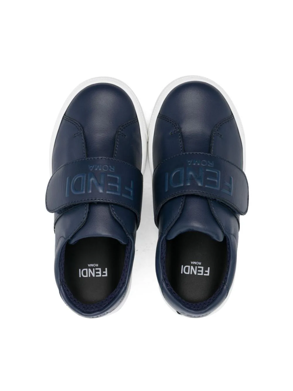 Sneakers per bambino Fendi Kids blu con chiusura a strappo - Image 3