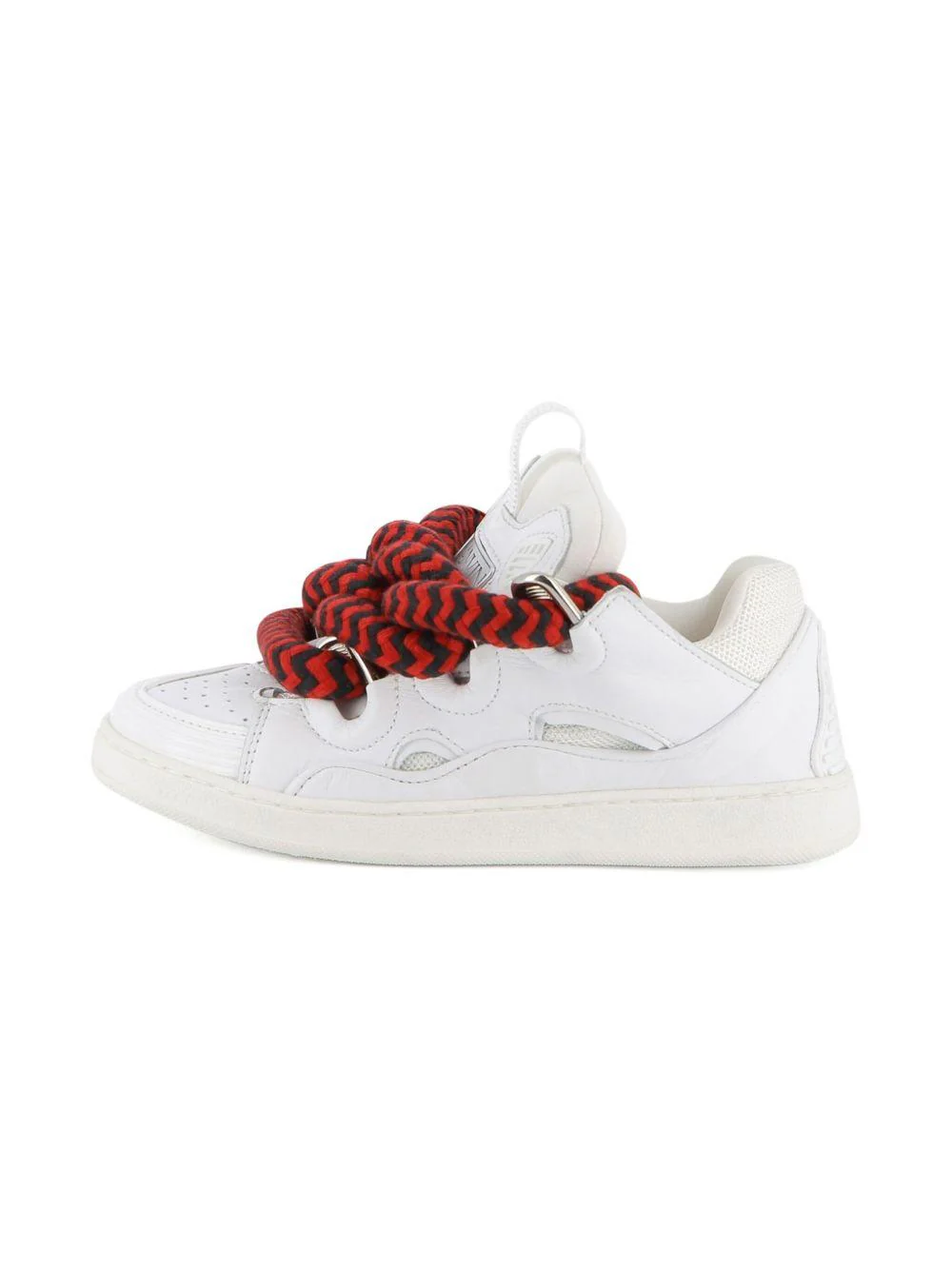 Sneakers Statement per bambini Lanvin Enfant bianche con lacci rossi e neri a contrasto - Image 3