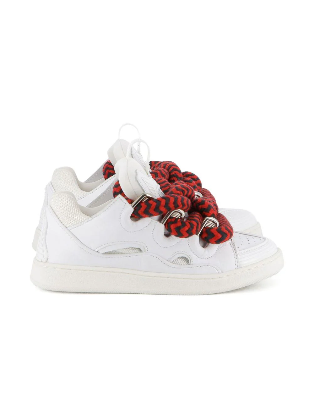 Sneakers Statement per bambini Lanvin Enfant bianche con lacci rossi e neri a contrasto - Image 4