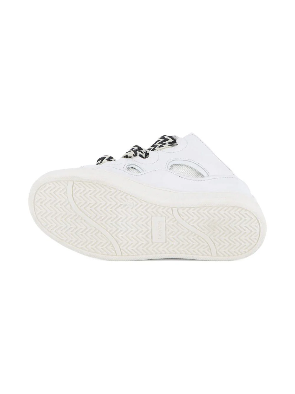 Sneakers Statement per bambini Lanvin Enfant bianche con lacci rossi e neri a contrasto - Image 6