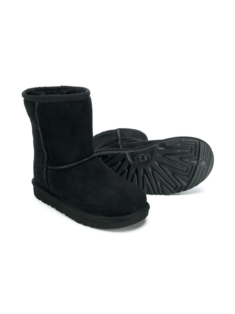 Stivaletti con fodera in pelliccia per bambina UGG Kids neri con punta tonda - Image 2