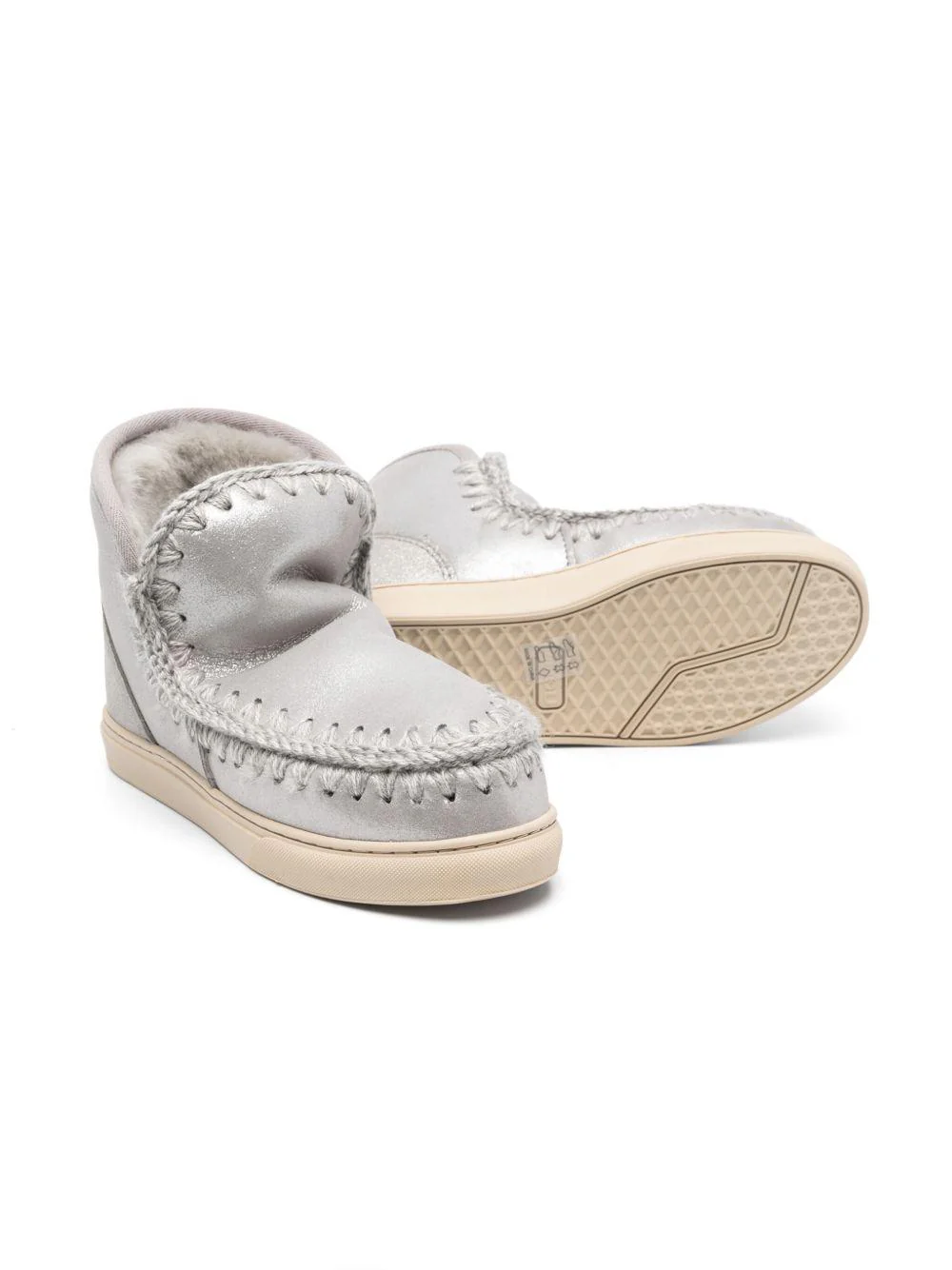 Stivaletti Eskimo per bambina Mou Kids argentate con fodera in shearling - Image 2