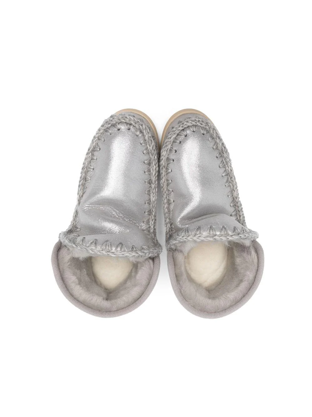 Stivaletti Eskimo per bambina Mou Kids argentate con fodera in shearling - Image 3