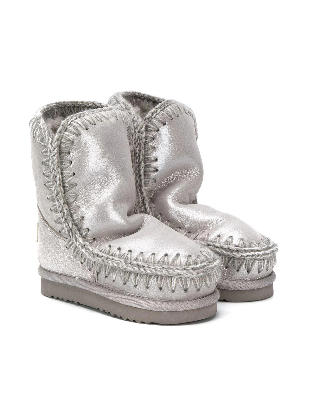 Stivaletti Eskimo per bambina Mou Kids argento con suola piatta