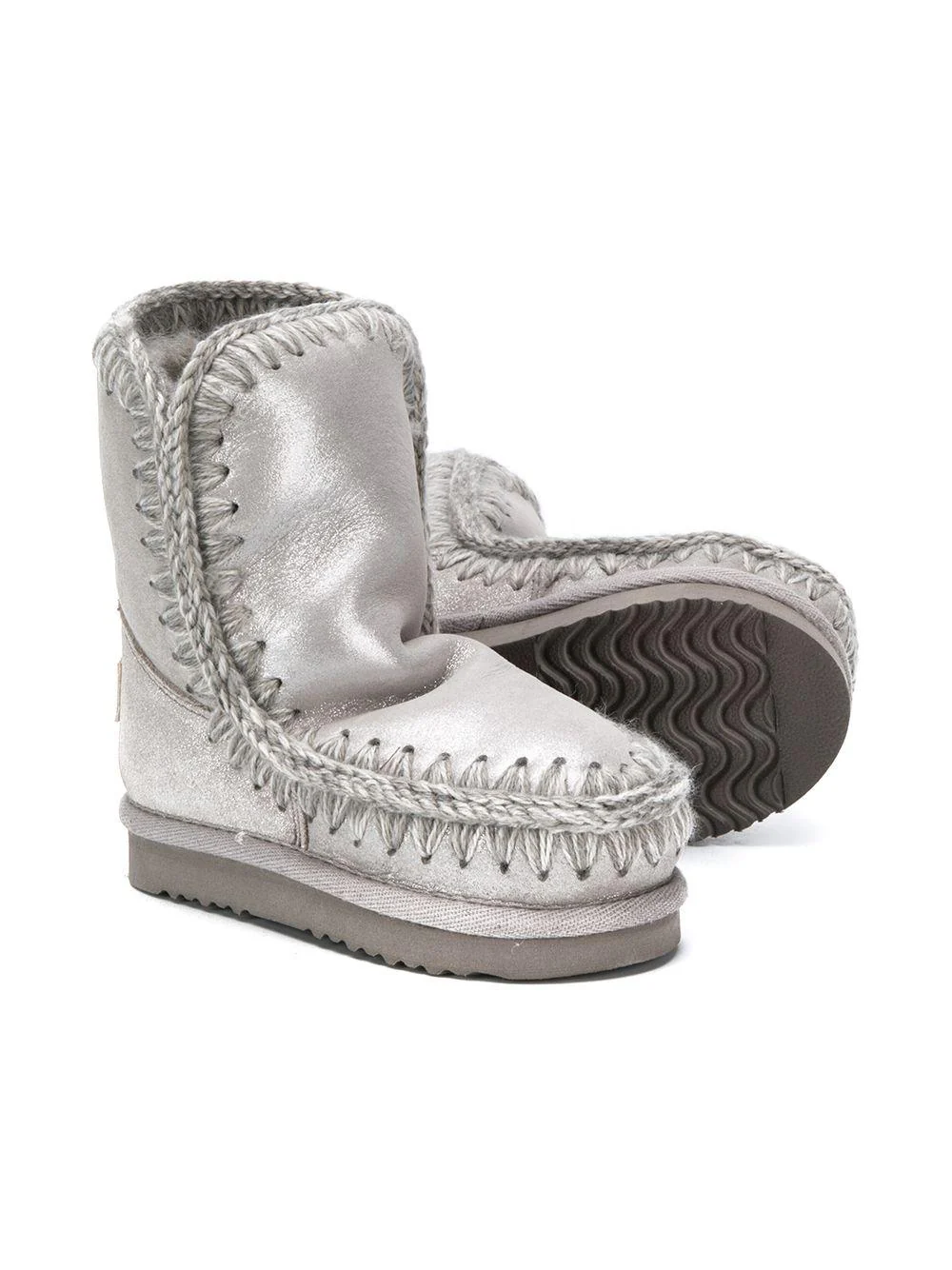 Stivaletti Eskimo per bambina Mou Kids argento con suola piatta - Image 2