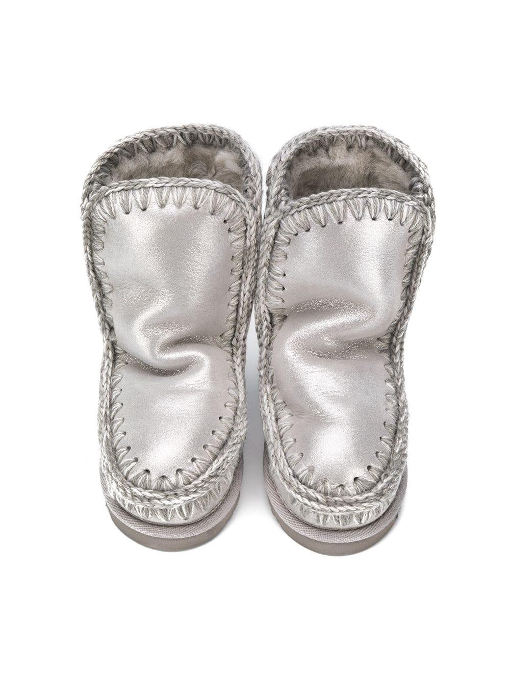 Stivaletti Eskimo per bambina Mou Kids argento con suola piatta - Image 3