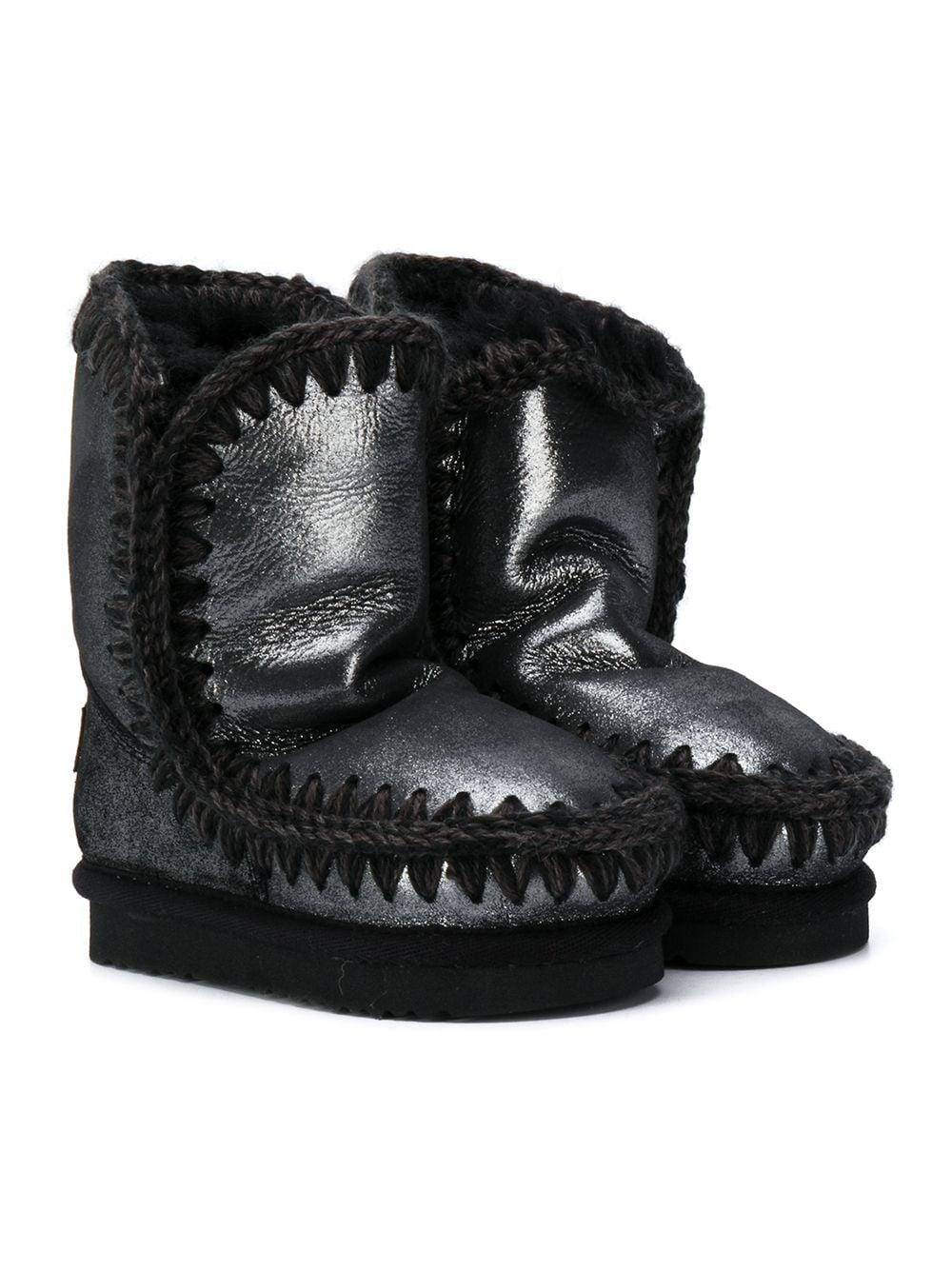 Stivaletti Eskimo per bambina Mou Kids nero con design senza lacci