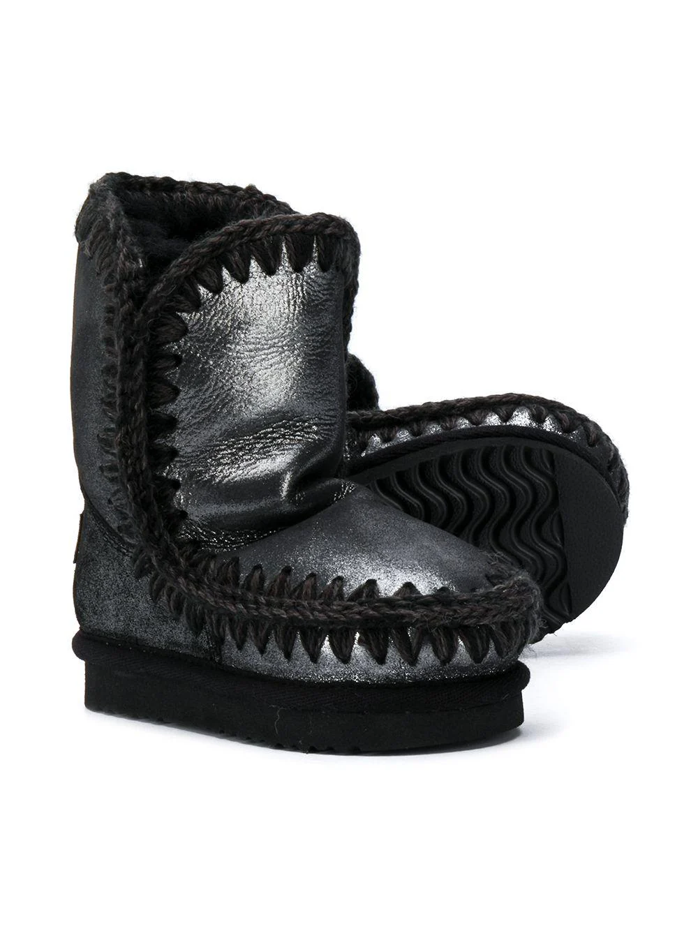 Stivaletti Eskimo per bambina Mou Kids nero con design senza lacci - Image 3
