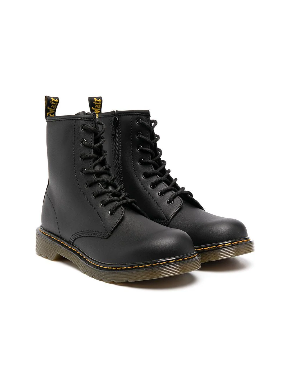 Stivaletti Fiori per bambini Dr. Martens Kids neri con cuciture a contrasto