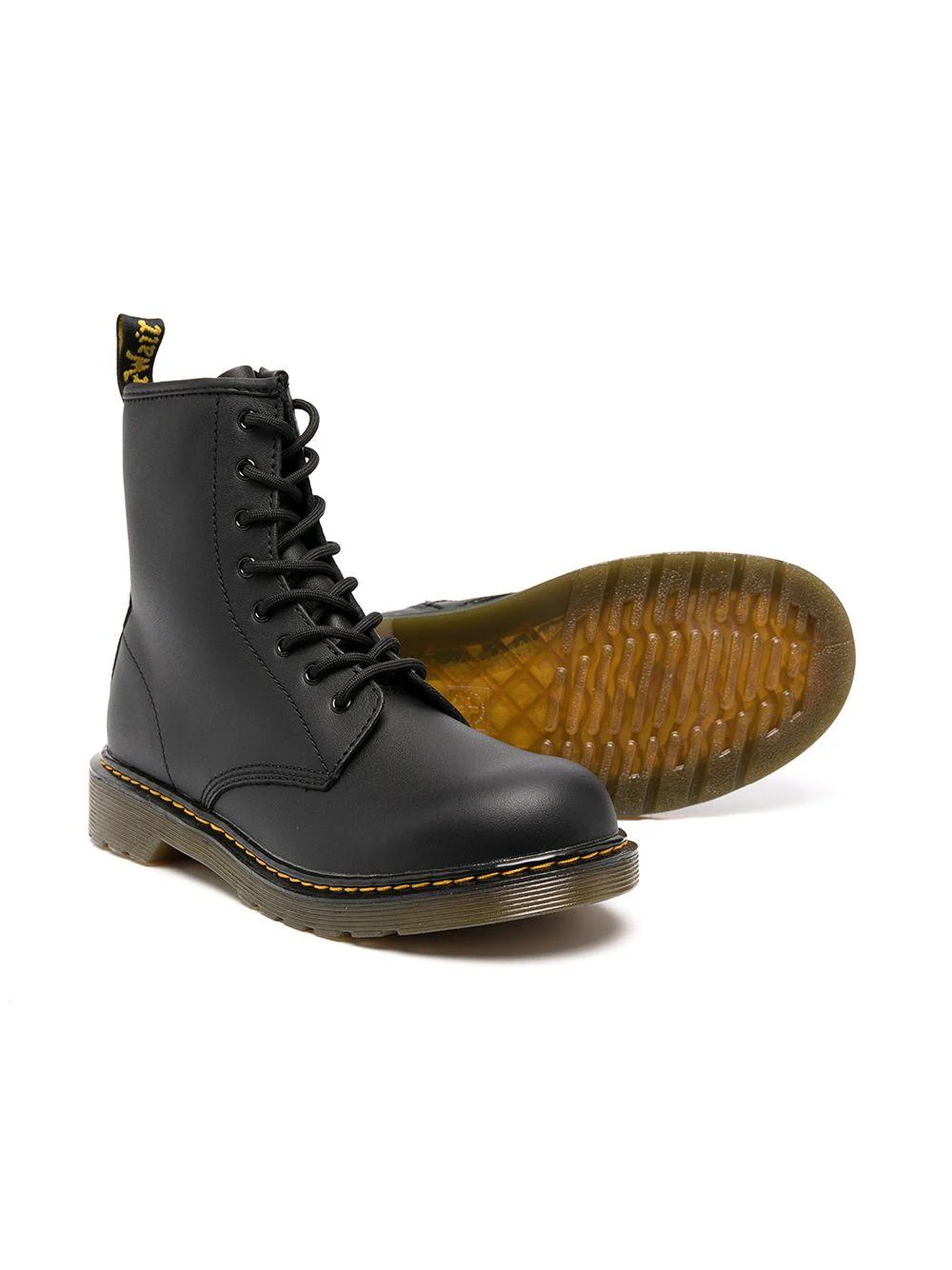 Stivaletti Fiori per bambini Dr. Martens Kids neri con cuciture a contrasto - Image 2