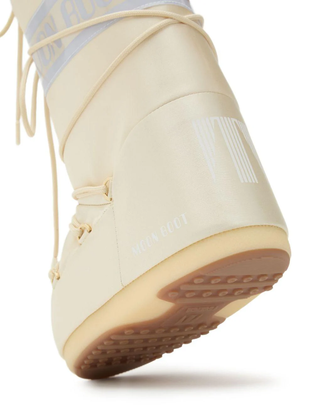 Stivali da neve Icon per bambini Moon Boot Kids bianchi con fascia con logo - Image 4