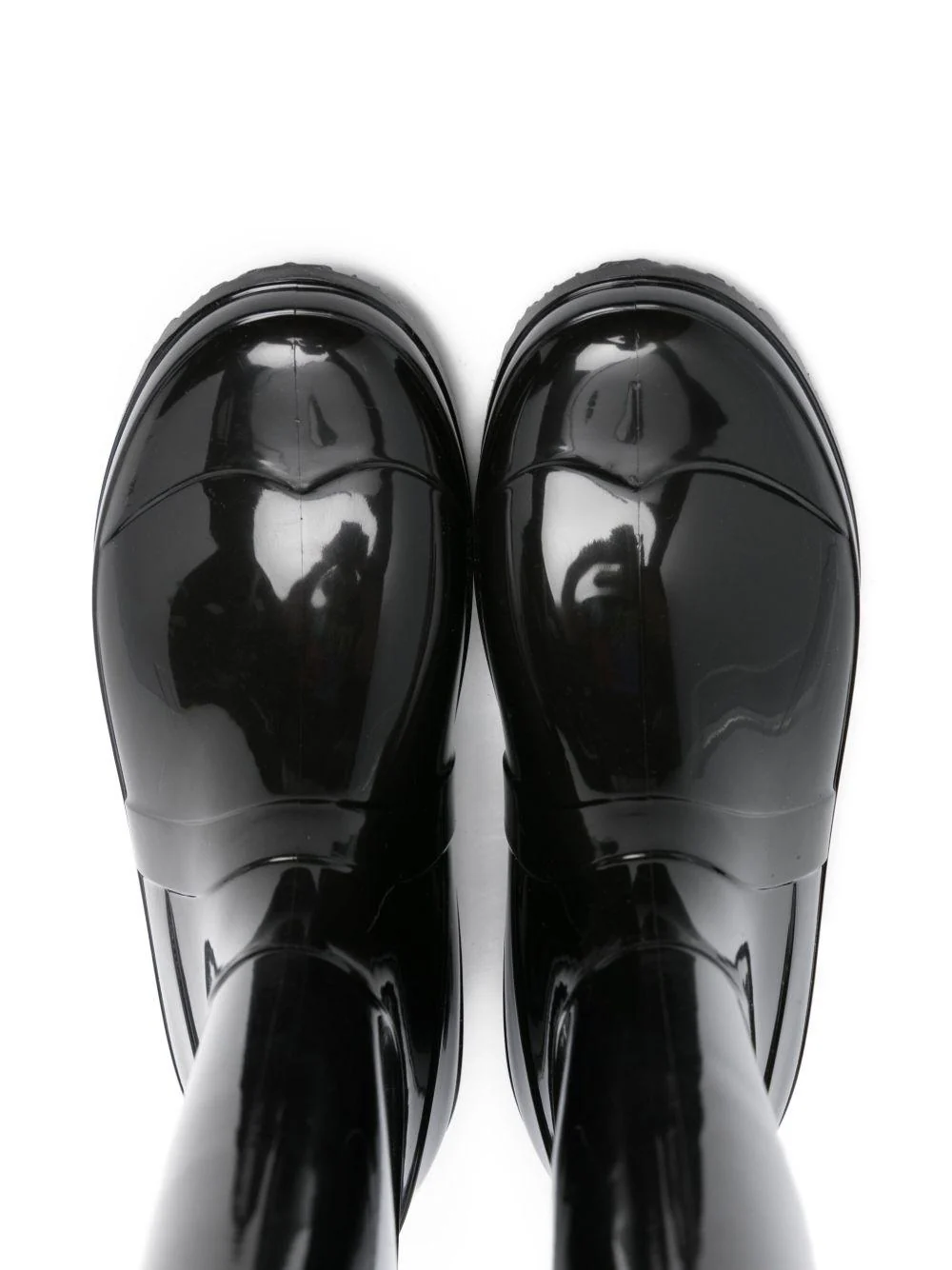 Stivali da pioggia per bambina Karl Lagerfeld Kids neri lucidi con logo - Image 3