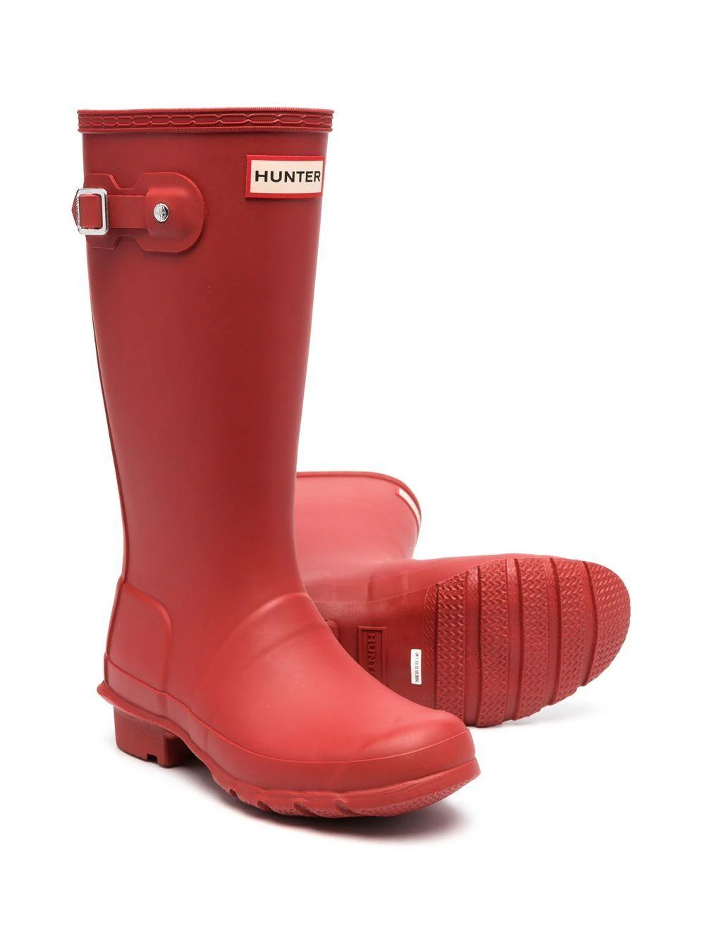 Stivali di gomma per bambini Hunter Kids rosso con dettaglio fibbia - Image 2