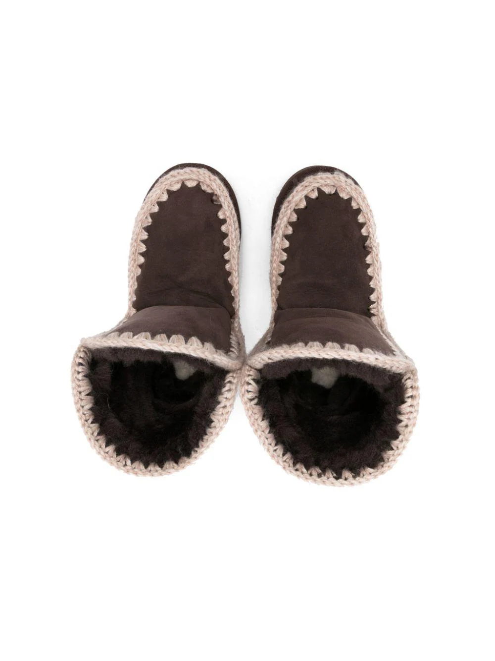 Stivali eskimo con cuciture per bambina Mou Kids marrone con punta tonda - Image 2