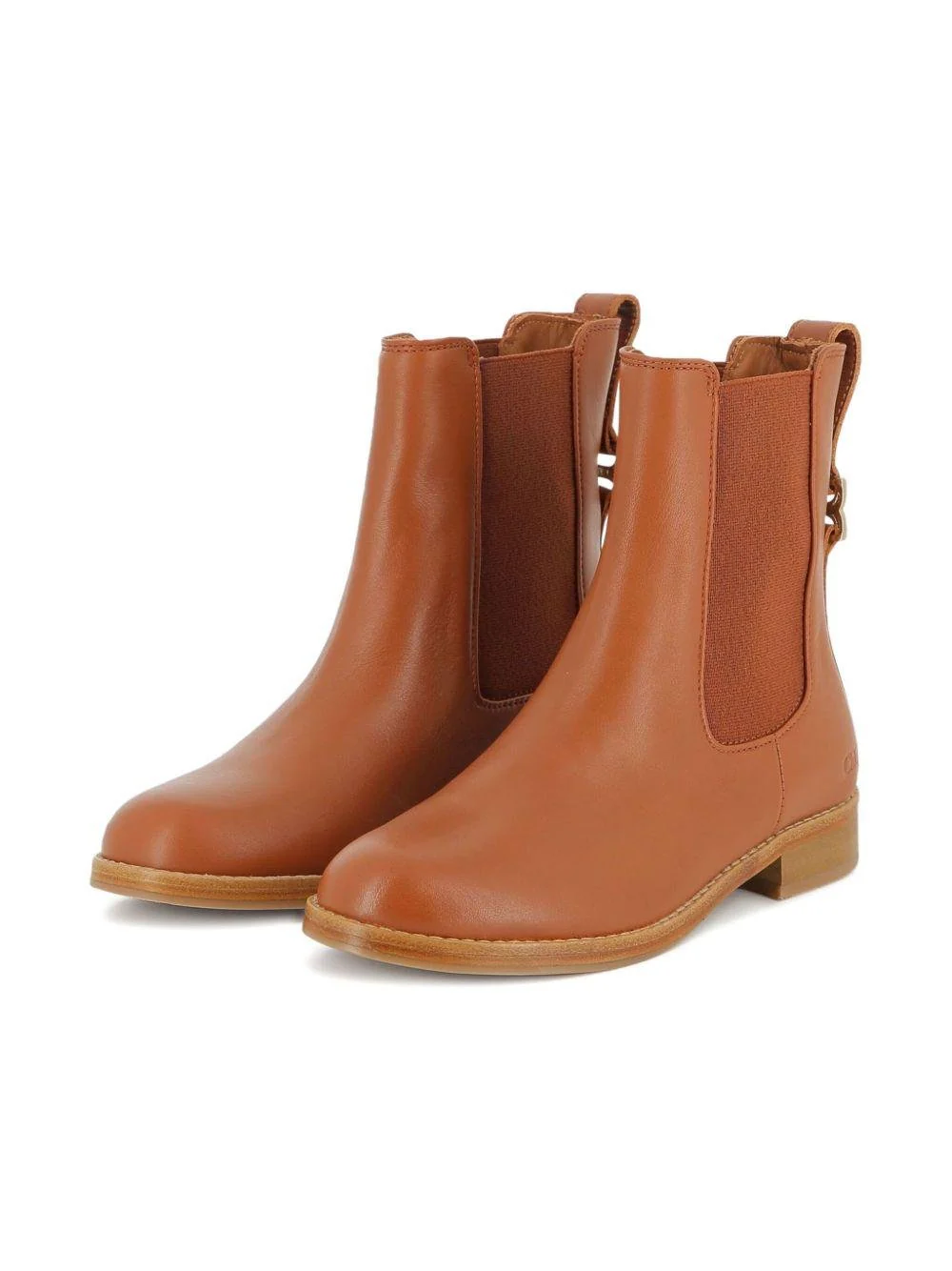 Stivali per bambina Chloé Kids Chelsea marrone in pelle - Image 2