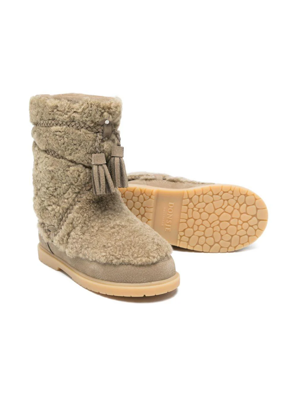 Stivali per bambina Donsje beige con design trapuntato - Image 2