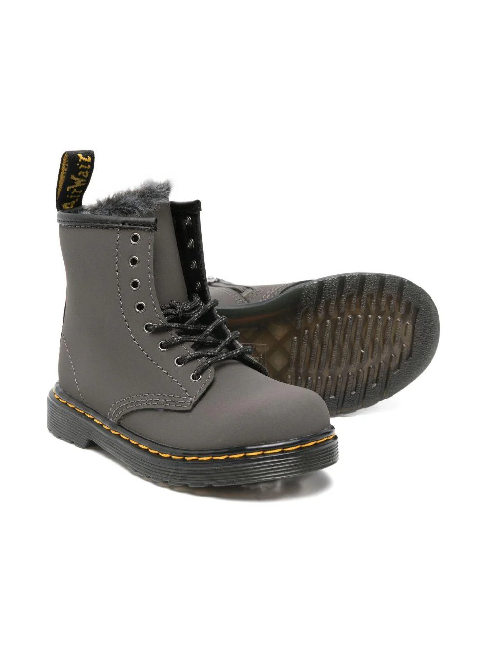 Stivali per bambina Dr. Martens Kids grigi con lacci - Image 2