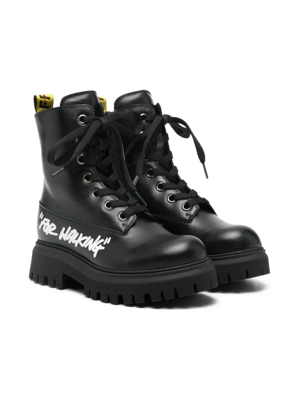 Stivali per bambina Off-White Kids neri con linguetta con logo